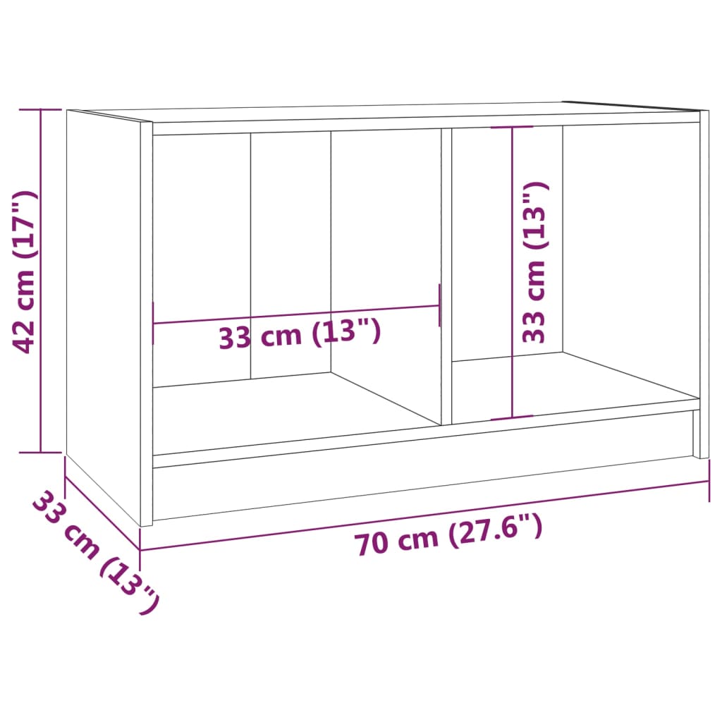 Comodă Tv, , 70X33X42 Cm, Lemn Masiv De Pin