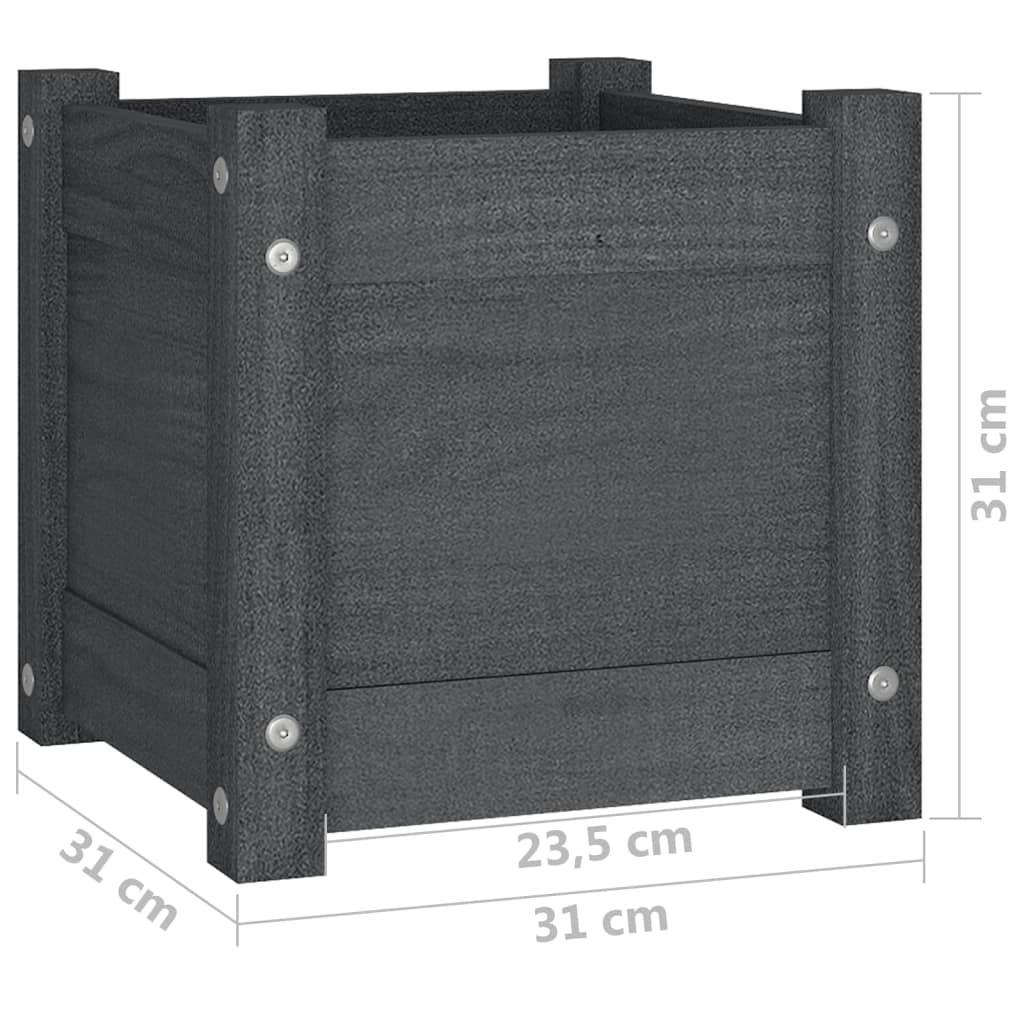Jardiniere De Grădină, 2 Buc., , 31X31X31 Cm, Lemn Masiv Pin