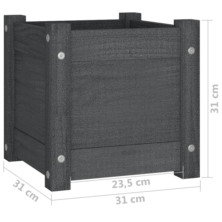 Jardiniere De Grădină, 2 Buc., , 31X31X31 Cm, Lemn Masiv Pin