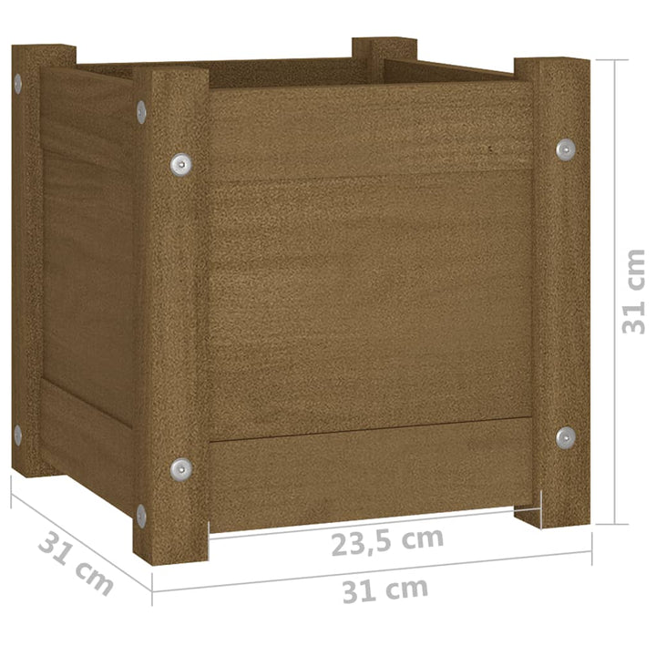 Jardiniere De Grădină, 2 Buc, , 31X31X31 Cm, Lemn Pin