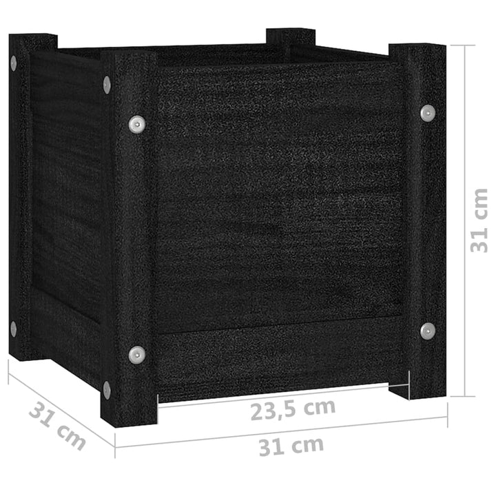 Jardiniere Grădină, 2 Buc., , 31X31X31 Cm, Lemn Masiv Pin