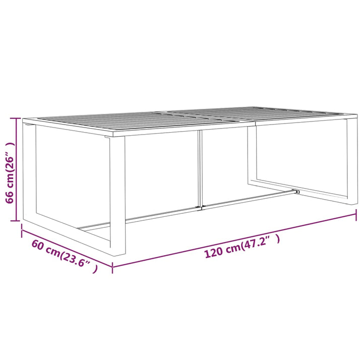 Masă De Exterior, Antracit, 120X60X66 Cm, Aluminiu