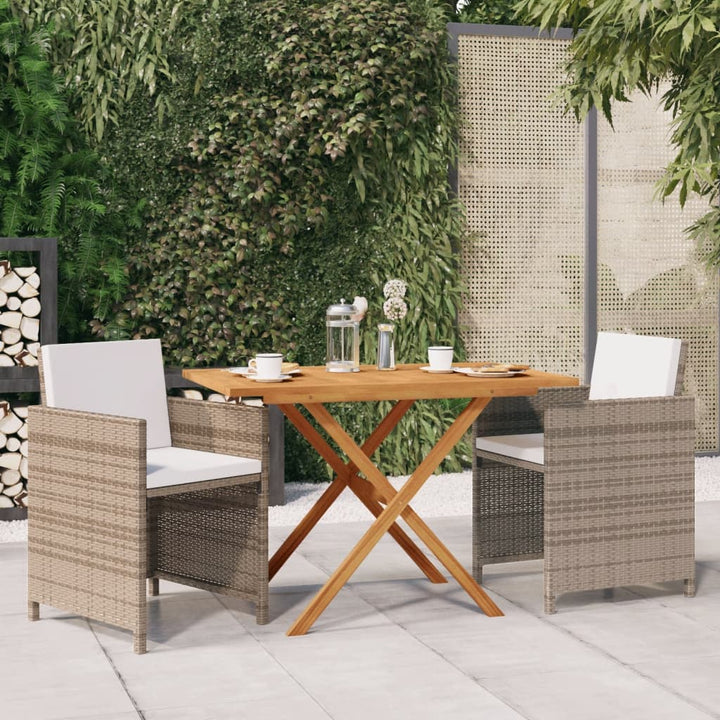 Set Mobilier De Grădină Cu Perne, 3 Piese, Negru, Poliratan