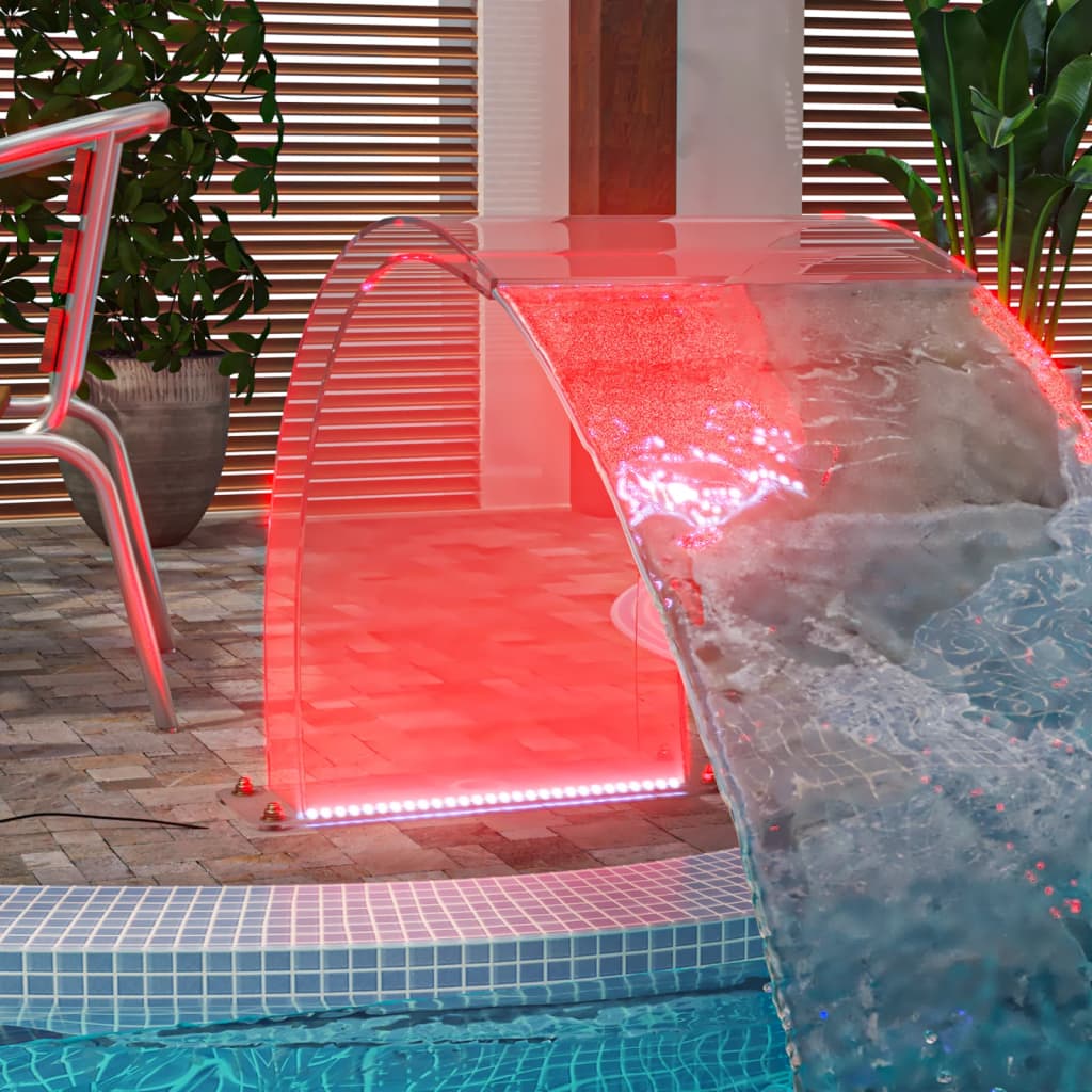 Fântână De Piscină Cu Led-Uri Rgb, Acril, 50 Cm