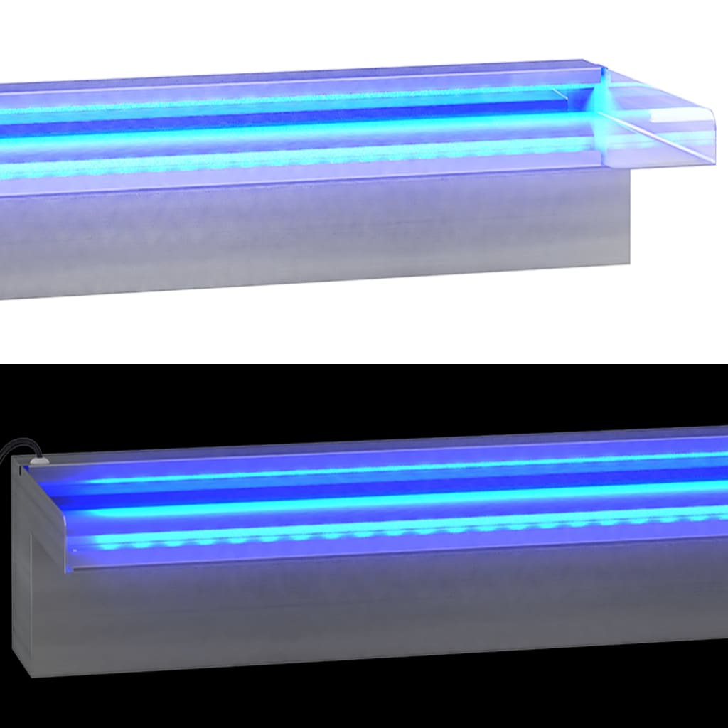 Deversor De Cascadă Cu Led-Uri Rgb, 90 Cm, Oțel Inoxidabil