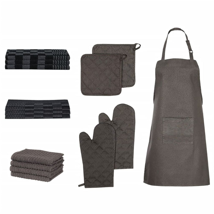 Set Prosoape 15 Piese Mănuși Cuptor/Suporturi Oale Bumbac