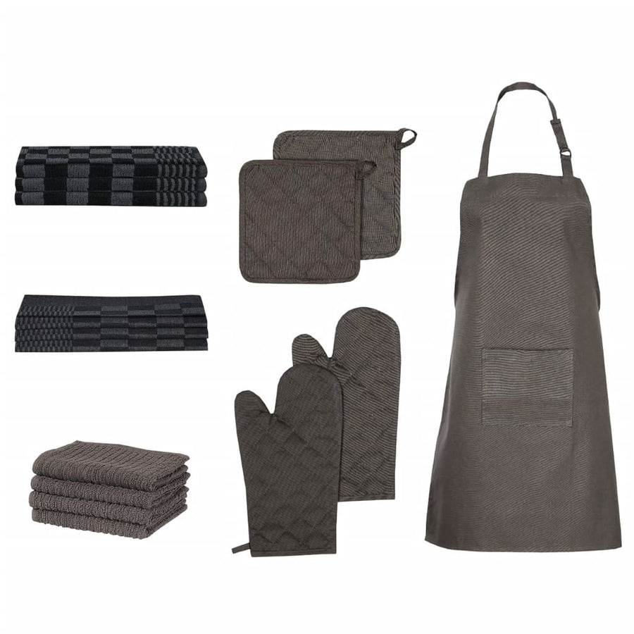 Set Prosoape 15 Piese Mănuși Cuptor/Suporturi Oale Bumbac