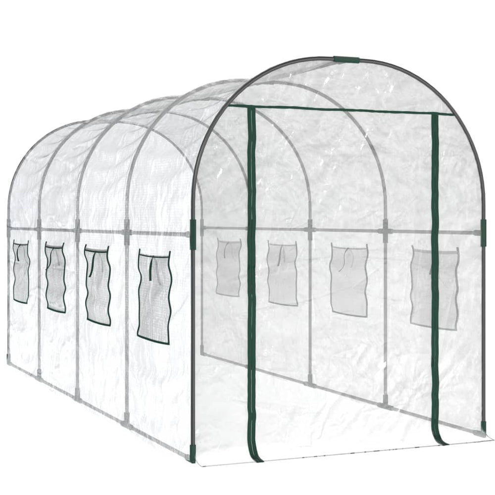 Seră Transparentă 160X400X190 Cm Pvc/Oțel Vopsit Electrostatic