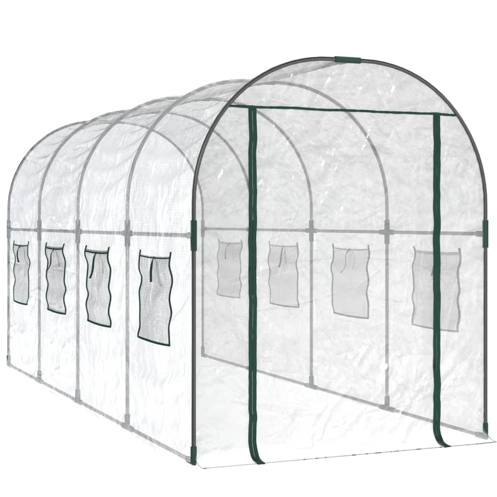 Seră Transparentă 160X400X190 Cm Pvc/Oțel Vopsit Electrostatic