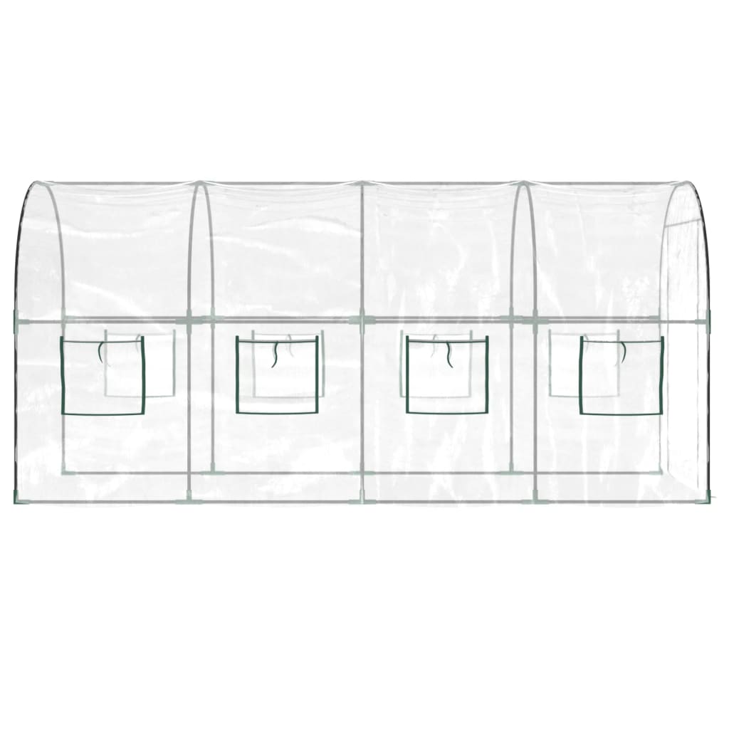 Seră Transparentă 160X400X190 Cm Pvc/Oțel Vopsit Electrostatic