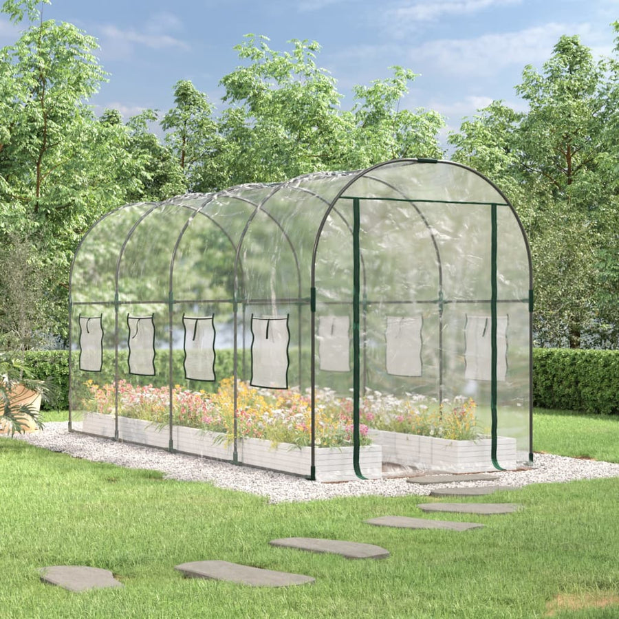 Seră Transparentă 160X400X190 Cm Pvc/Oțel Vopsit Electrostatic