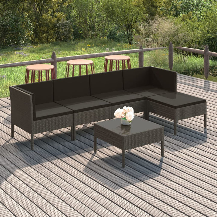 Set Mobilier De Grădină Cu Perne, 10 Piese, Gri, Poliratan
