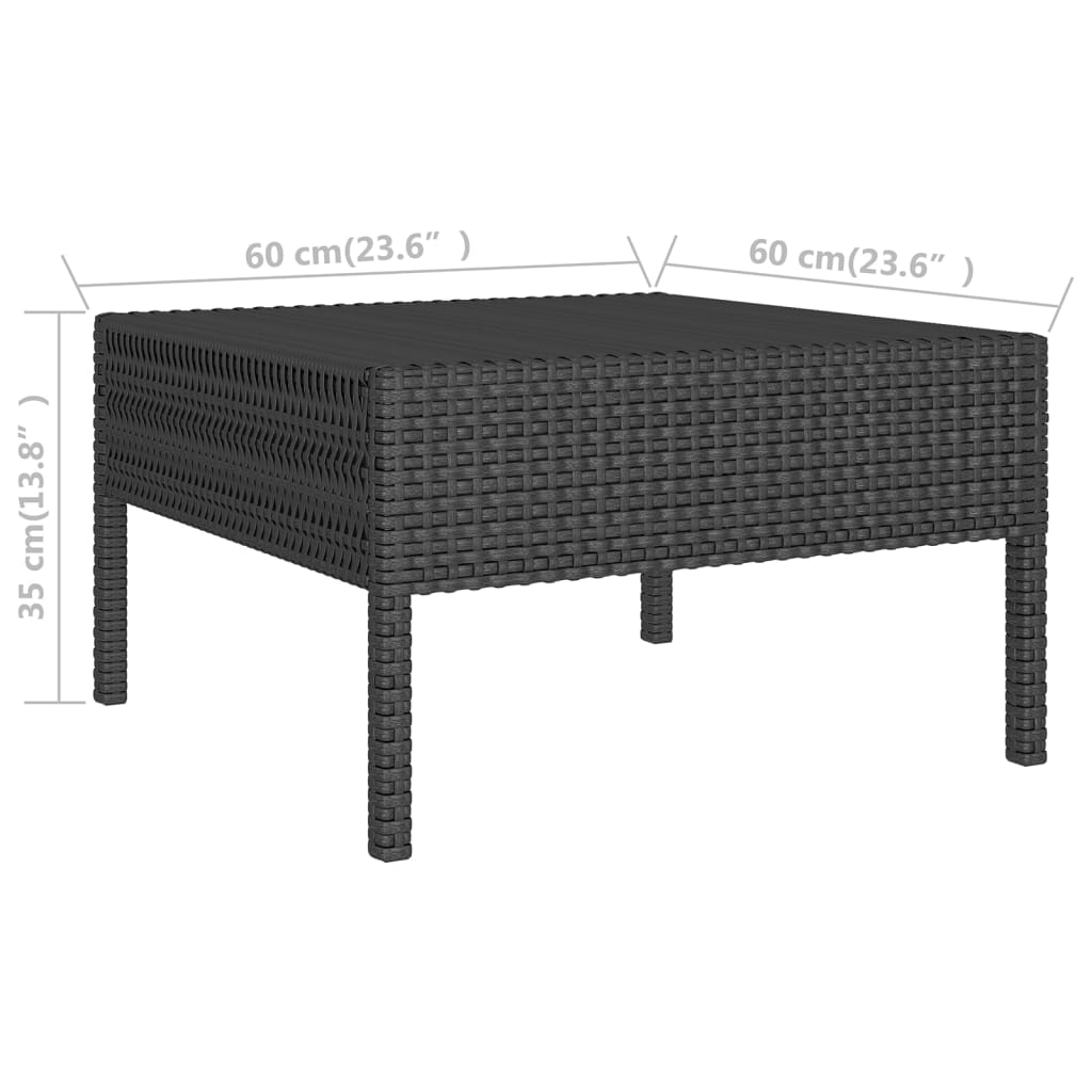 Set Mobilier De Grădină Cu Perne, 9 Piese, Negru, Poliratan