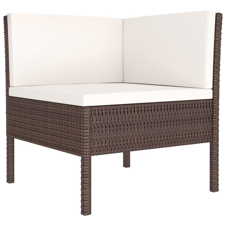 Set Mobilier De Grădină Cu Perne, 8 Piese, Maro, Poliratan