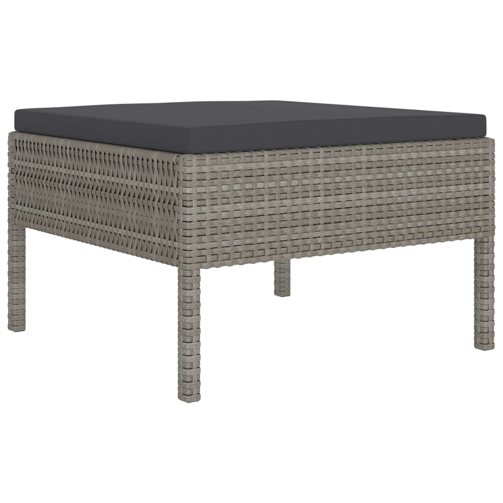 Set Mobilier De Grădină Cu Perne, 10 Piese, Gri, Poliratan