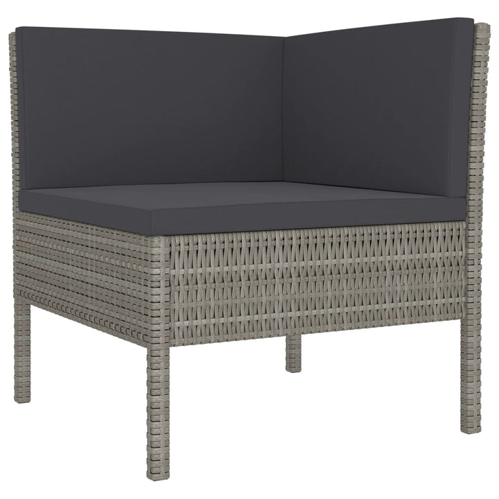 Set Mobilier De Grădină Cu Perne, 10 Piese, Gri, Poliratan