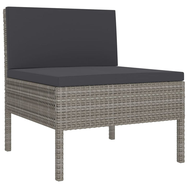 Set Mobilier De Grădină Cu Perne, 10 Piese, Gri, Poliratan