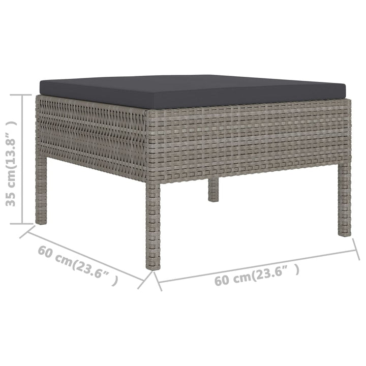 Set Mobilier De Grădină Cu Perne, 10 Piese, Gri, Poliratan