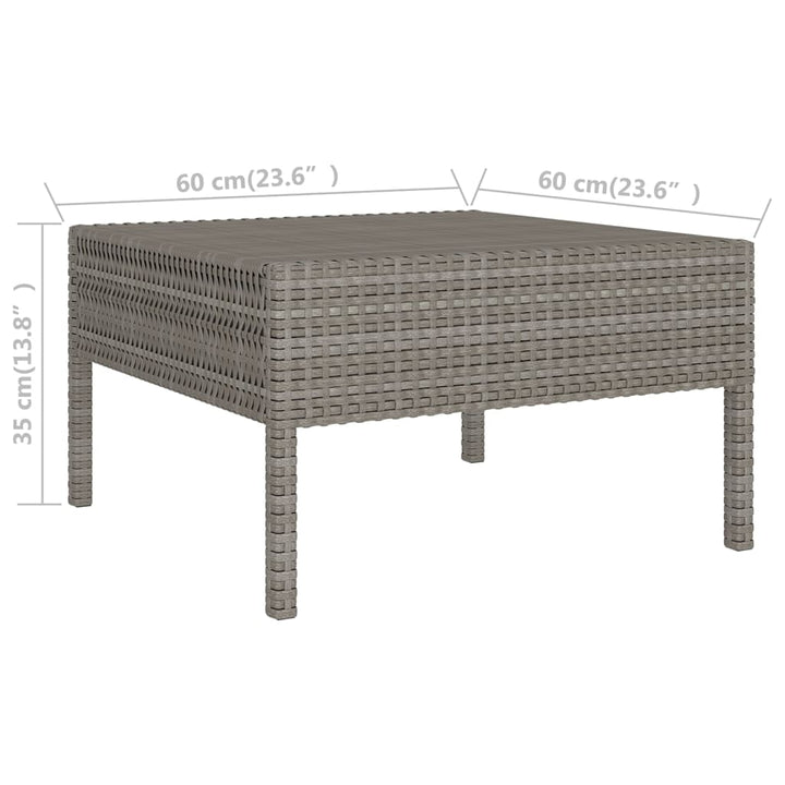 Set Mobilier De Grădină Cu Perne, 11 Piese, Gri, Poliratan