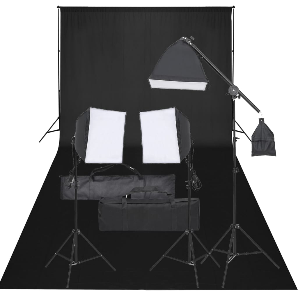 Kit Studio Foto Cu Set De Lumină Și Fundal
