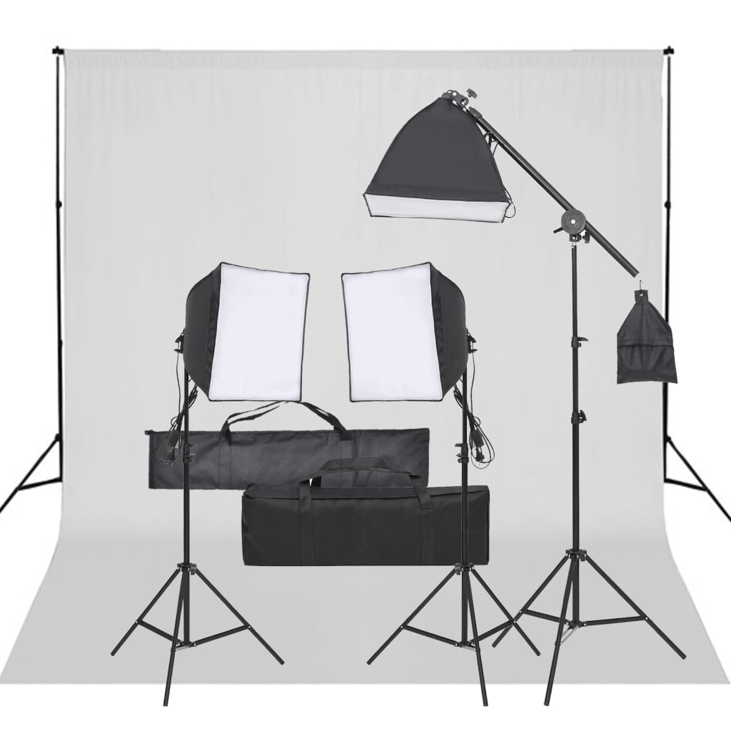 Kit Studio Foto Cu Set De Lumini Și Fundal
