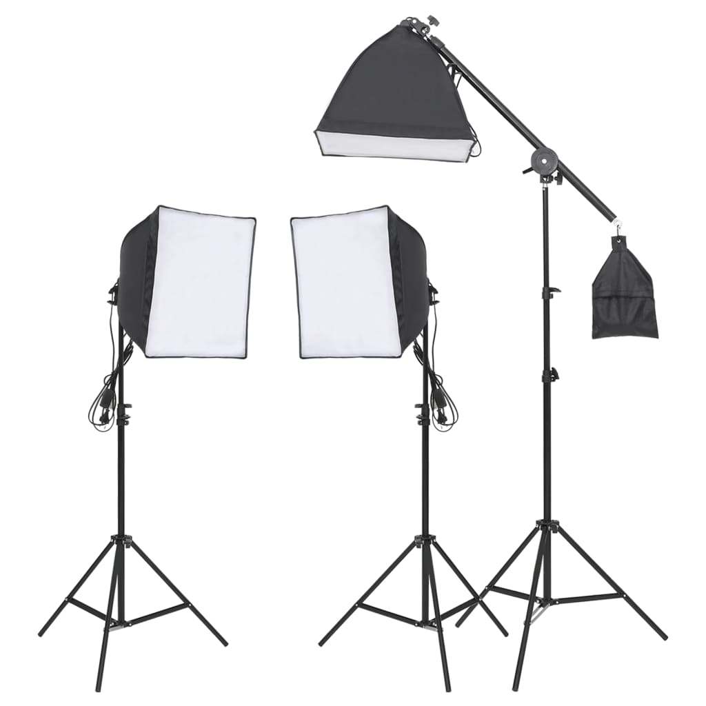 Kit Studio Foto Cu Set De Lămpi Și Fundal