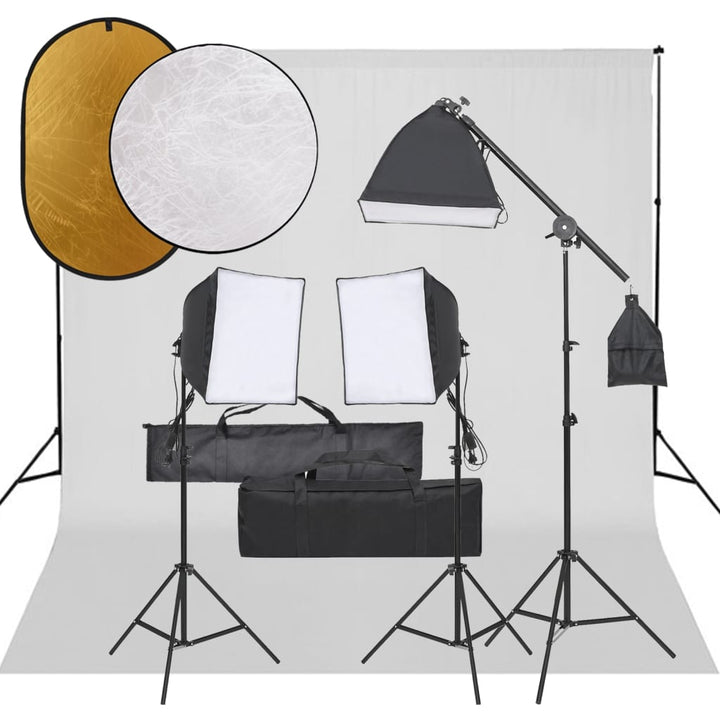 Set Studio Foto Cu Set De Lumini, Fundal Și Reflector
