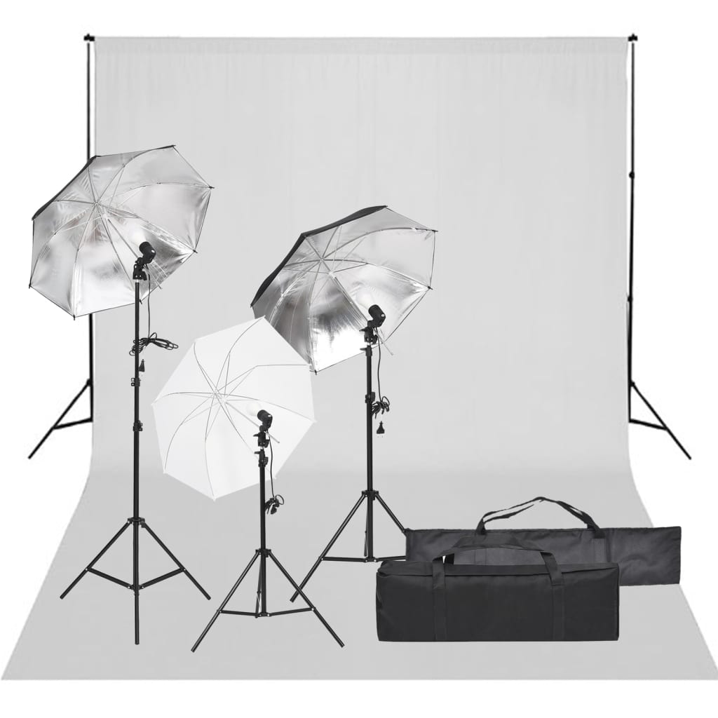 Kit Studio Foto Cu Set De Lumină Și Fundal