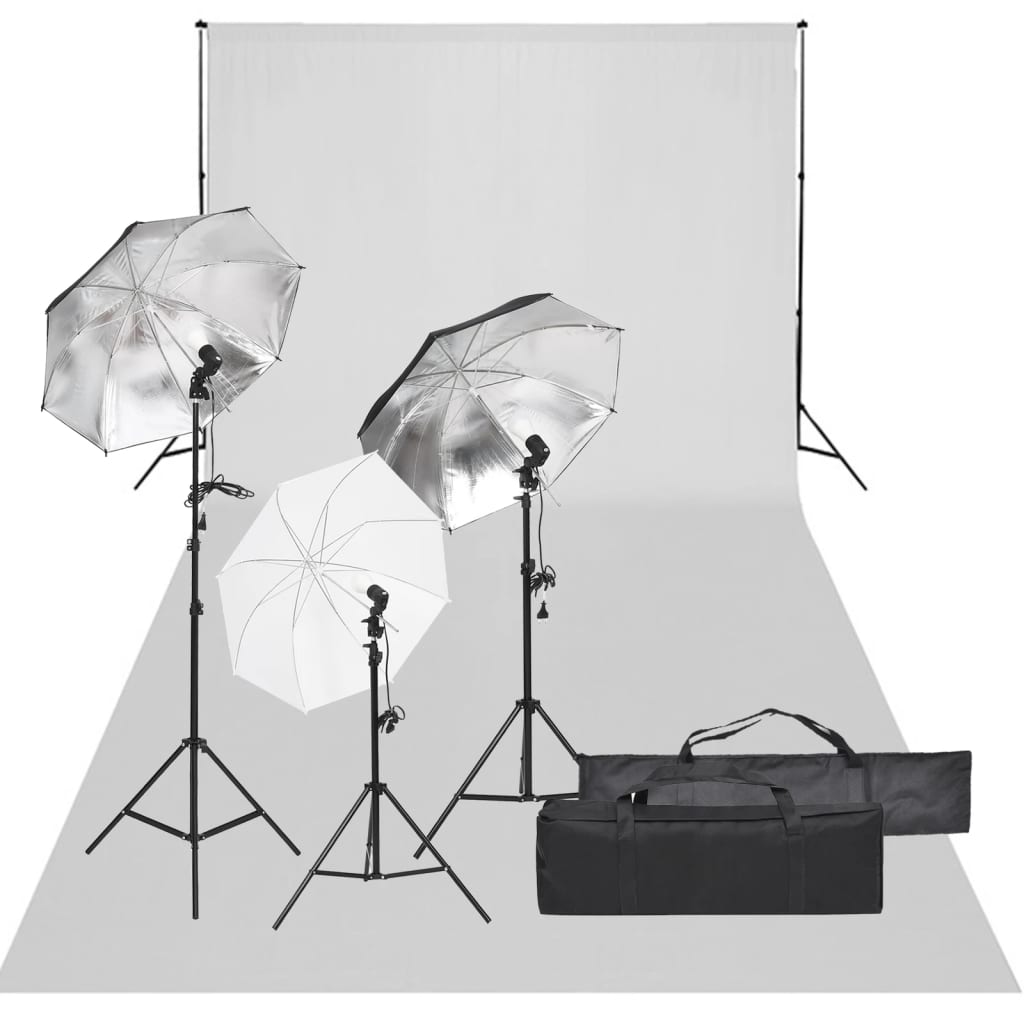 Kit Studio Foto Cu Set De Lumină Și Fundal