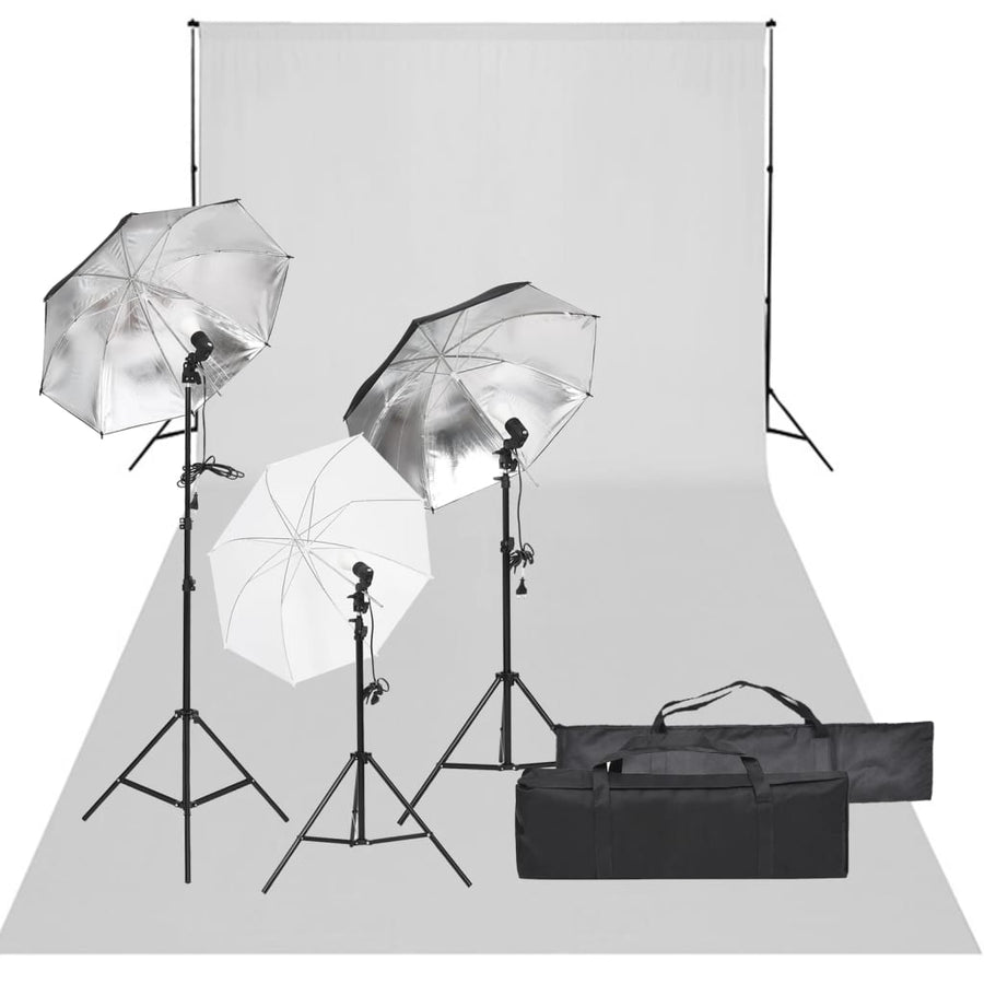 Kit Studio Foto Cu Set De Lumină Și Fundal