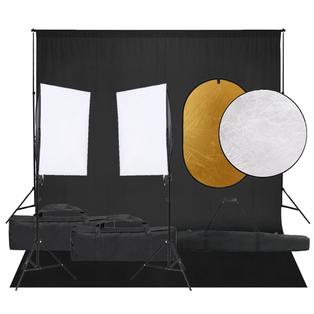 Set Studio Foto Cu Lumină, Fundal Și Reflector