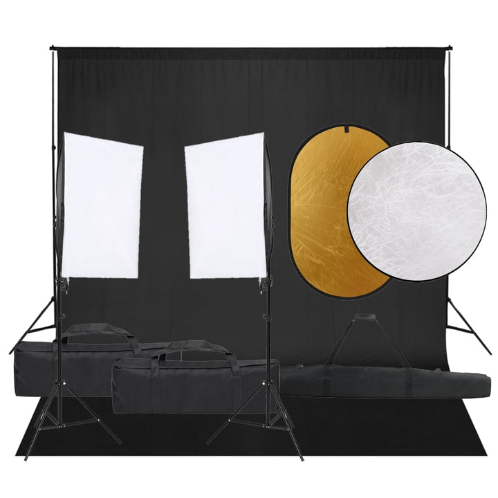 Set Studio Foto Cu Lumină, Fundal Și Reflector