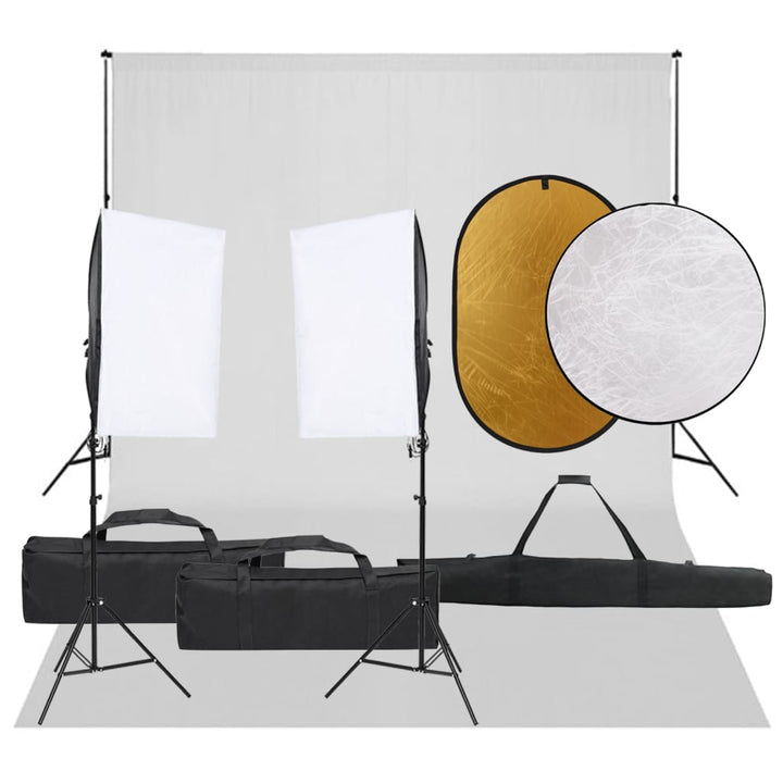 Kit Studio Foto Cu Set De Lumini, Fundal Și Reflector