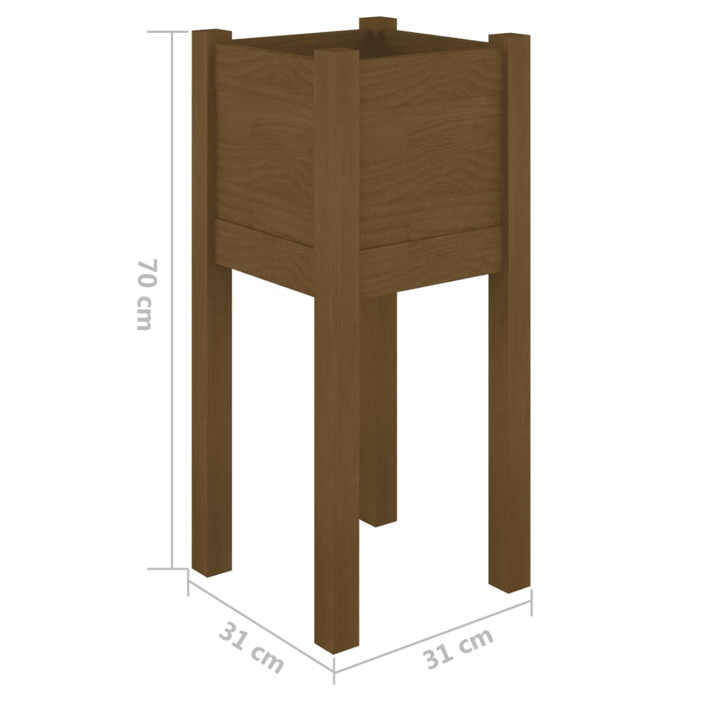 Jardiniere Grădină 2 Buc. 31X31X70 Cm Lemn Masiv Pin