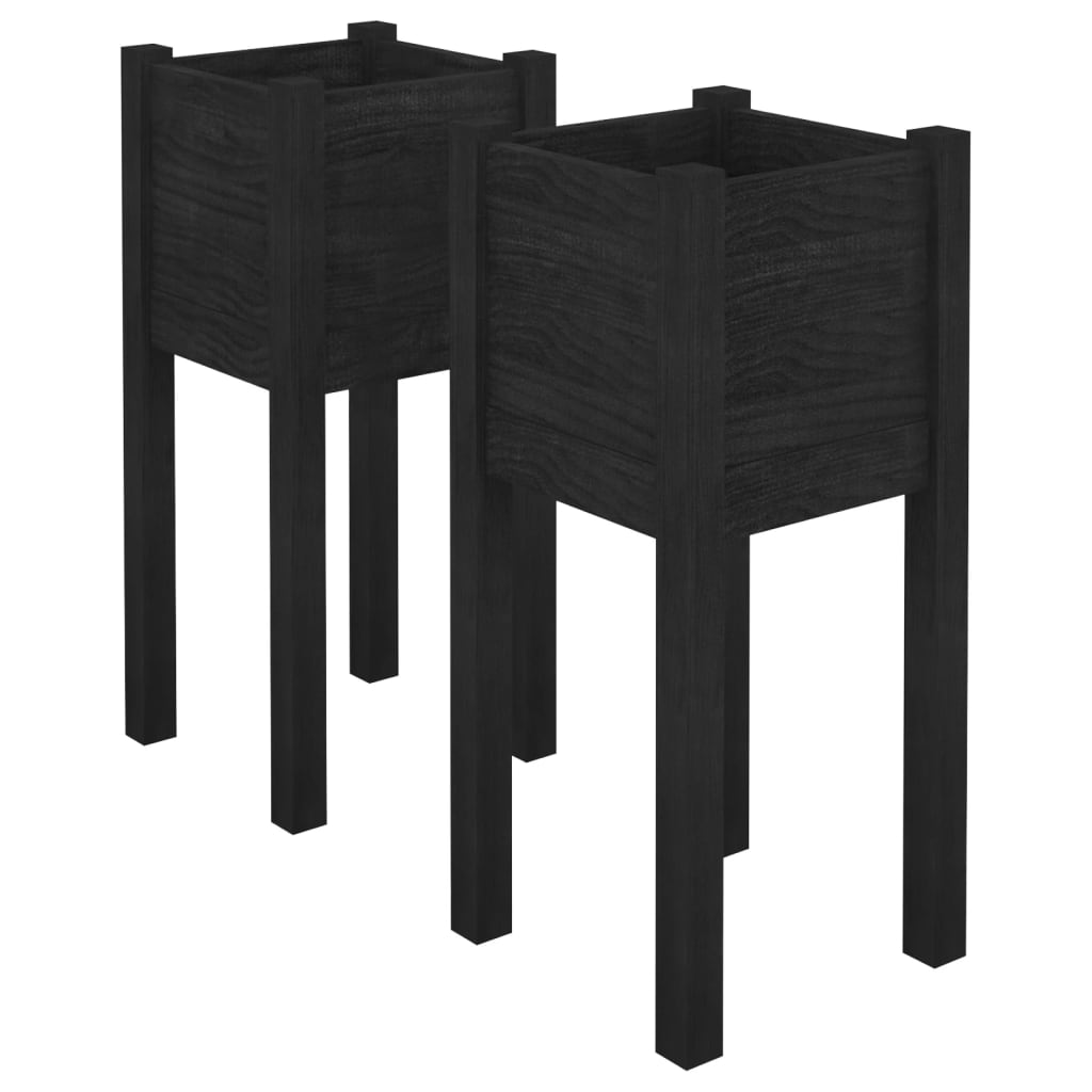 Jardiniere De Grădină 2 Buc. 31X31X70 Cm Lemn Masiv Pin