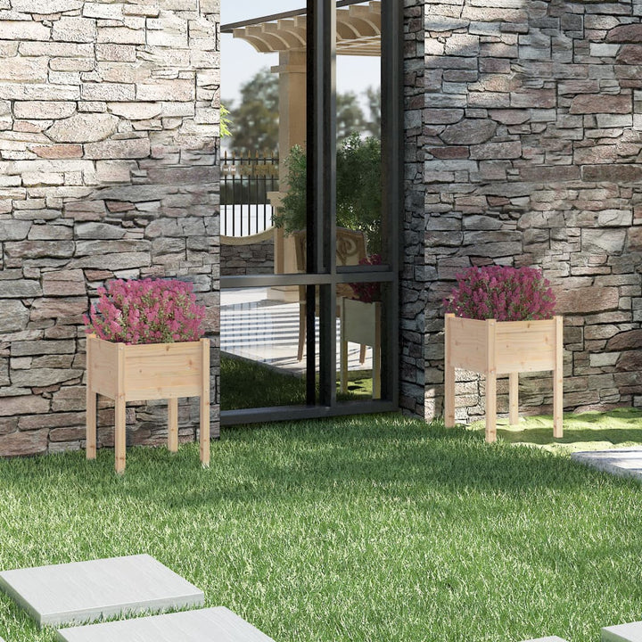 Jardiniere De Grădină, 2 Buc., 50X50X70 Cm, Lemn Masiv Pin