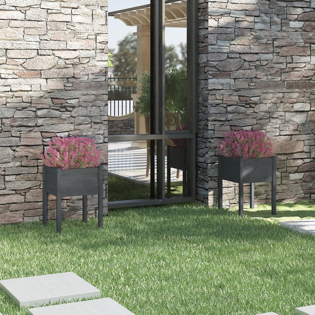 Jardiniere De Grădină, 2 Buc., , 50X50X70Cm, Lemn Masiv Pin