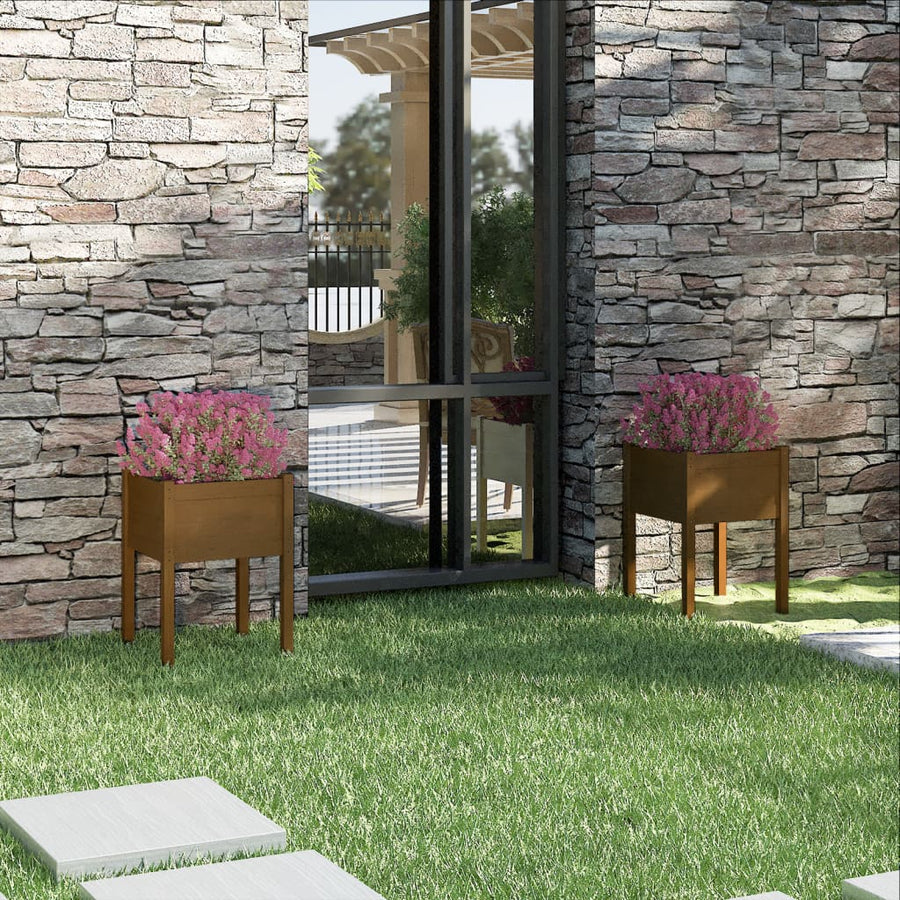Jardiniere Grădină 2 Buc. 50X50X70 Cm Lemn Masiv Pin
