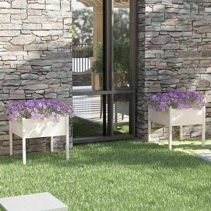 Jardiniere De Grădină, 2 Buc., , 70X70X70 Cm, Lemn Masiv Pin