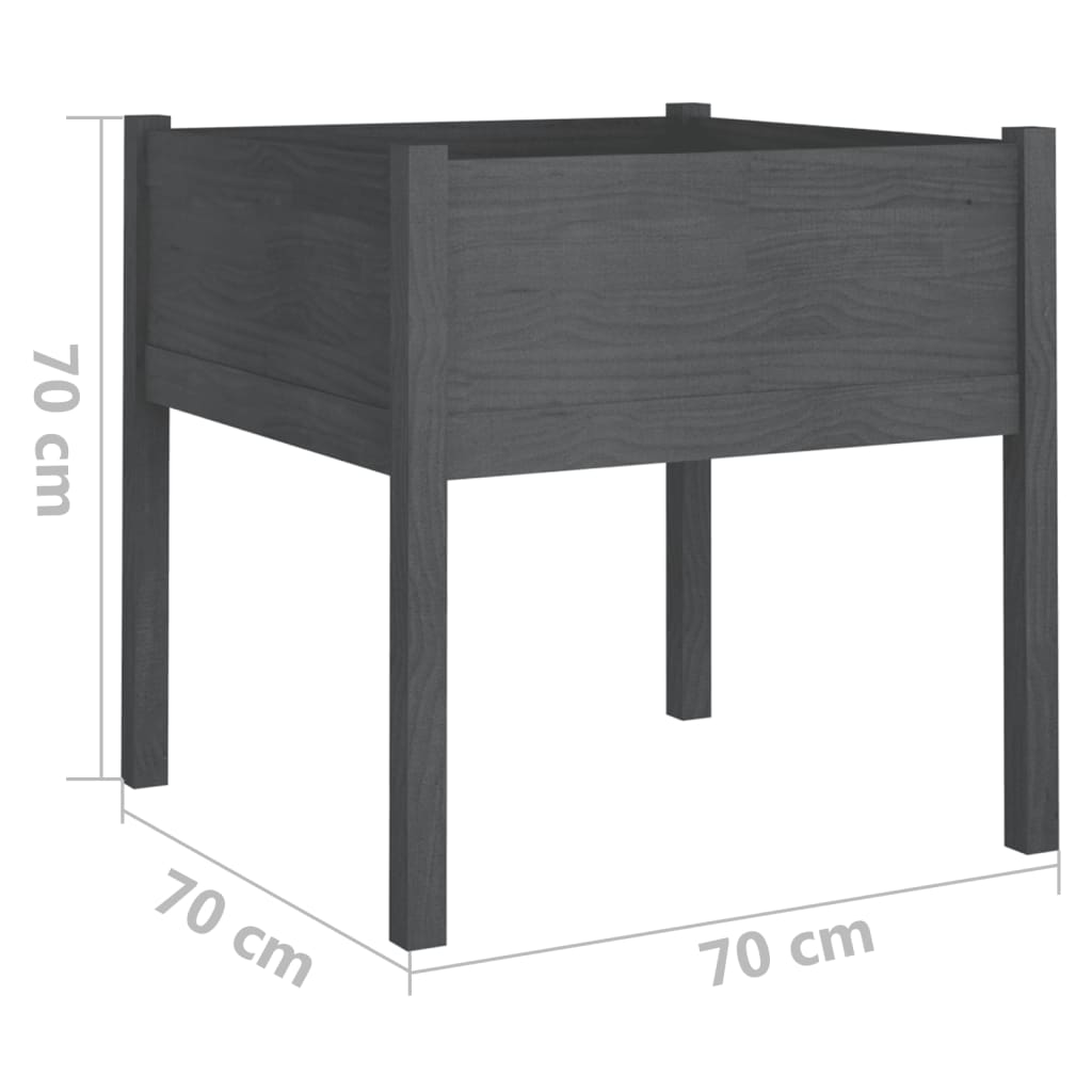Jardiniere De Grădină, 2 Buc., , 70X70X70 Cm, Lemn Masiv Pin