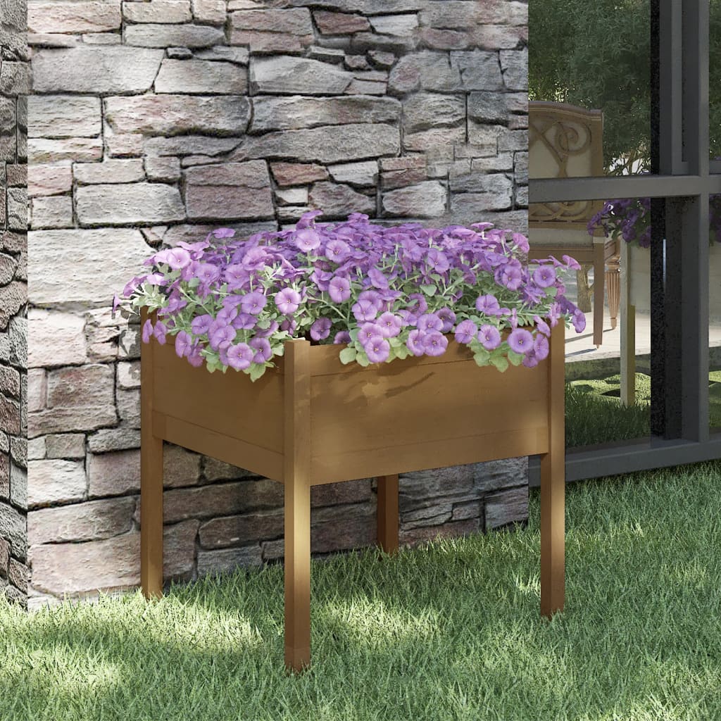 Jardiniere De Grădină, 2 Buc., , 70X70X70 Cm, Lemn Masiv Pin