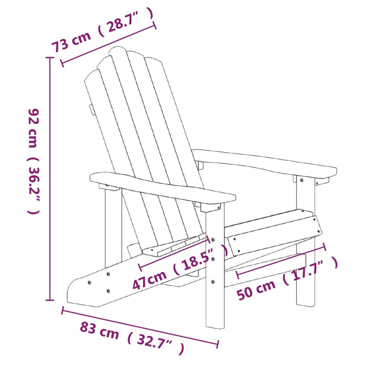 Scaun De Grădină Adirondack, , Hdpe