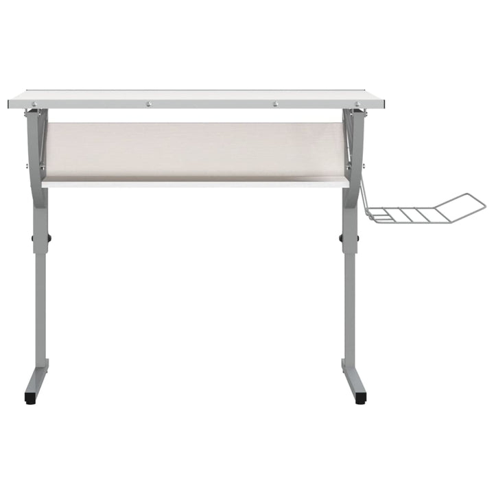 Birou Creație & Gri 110X53X(58-87)Cm Lemn Prelucrat & Oțel