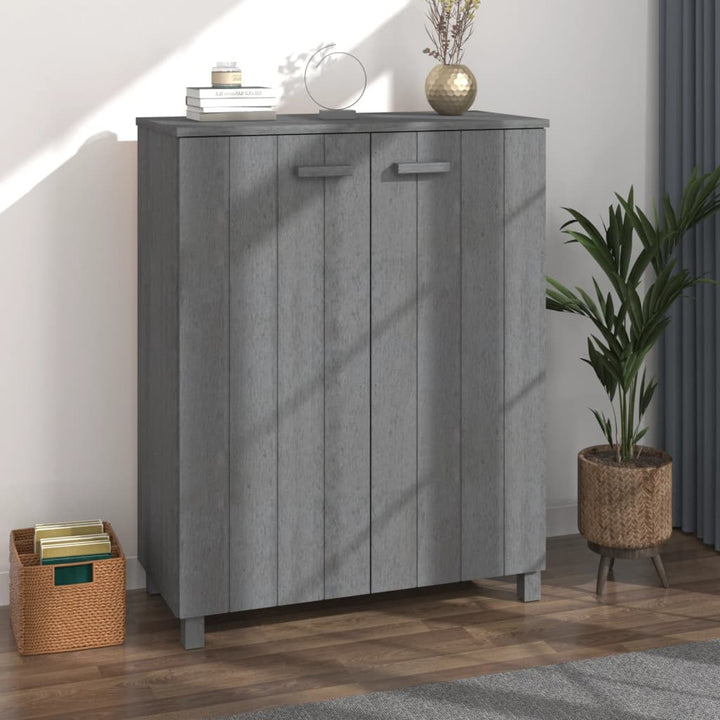 Dulap Cd-Uri „Hamar”, Gri Închis, 85X40X108 Cm, Lemn Masiv Pin