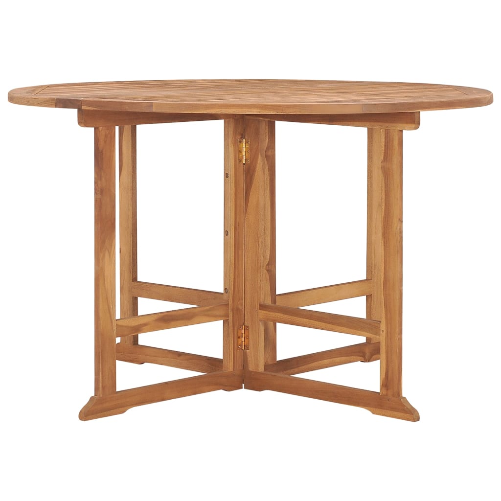 Set De Mobilier De Exterior Pliabil, 5 Piese, Lemn Masiv De Tec