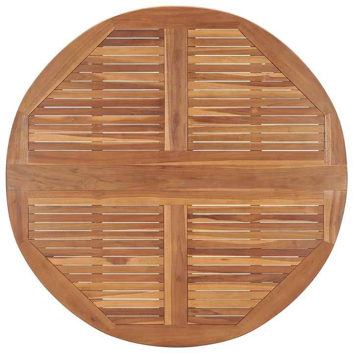 Set De Mobilier De Exterior Pliabil, 5 Piese, Lemn Masiv De Tec