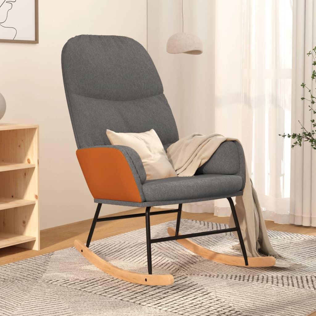 Scaun Balansoar Cu Taburet, Crem, Textil