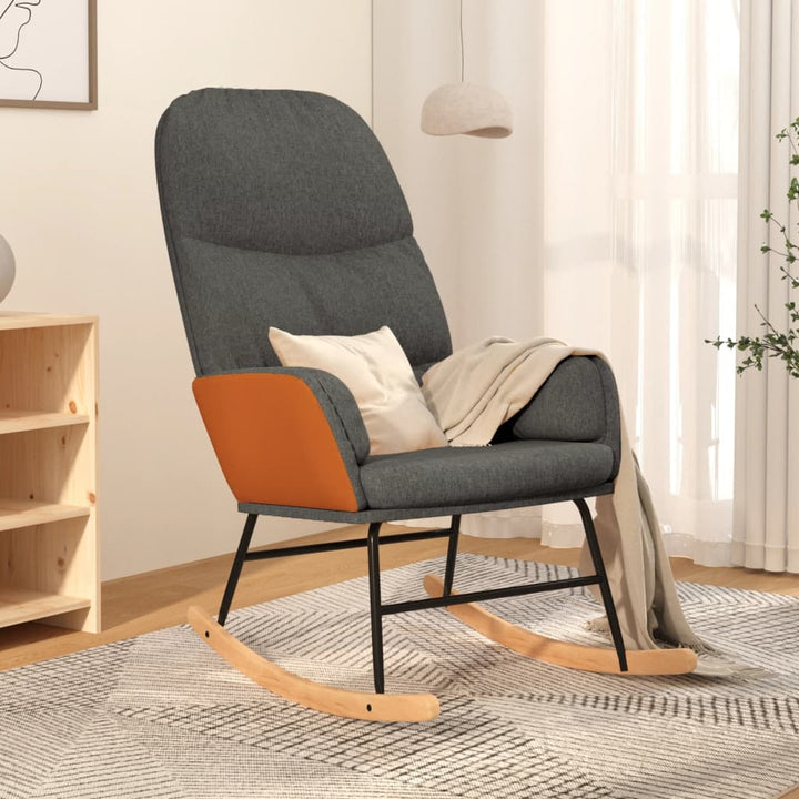 Scaun Balansoar Cu Taburet, Crem, Textil