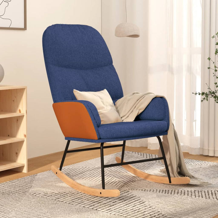 Scaun Balansoar Cu Taburet, Crem, Textil