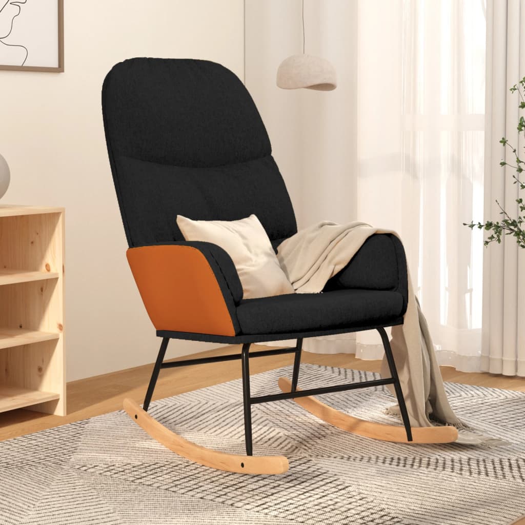 Scaun Balansoar Cu Taburet, Crem, Textil